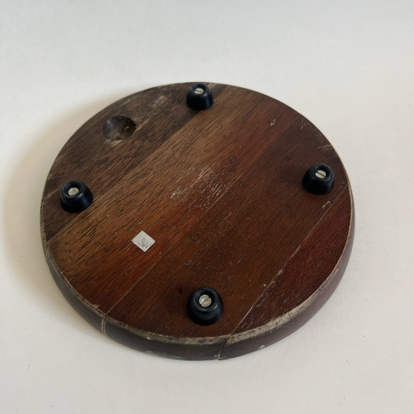Vintage Goodwood Genuine Teak Wood Cheese Board Tray with Glass Dome Cloche Lid - Picture 4 of 5